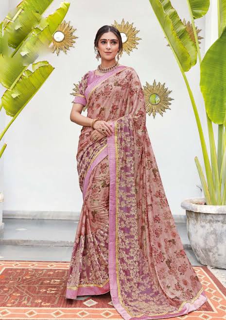 Latest floral outlet saree designs