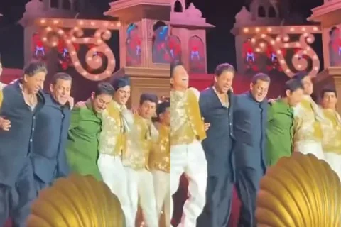 Watch the Epic Moves : Shah Rukh Khan, Salman Khan, and Aamir Khan Set the Dance Floor on Fire at Ambani Pre Wedding Bash with 'Naatu Naatu'