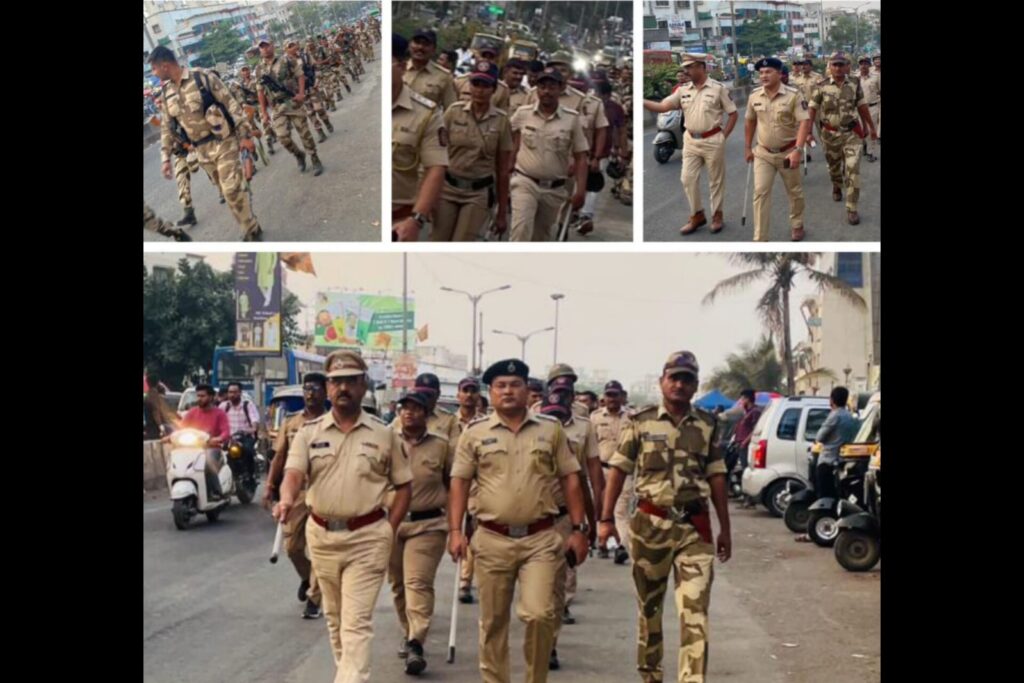 Pune : Kondhwa police holds route march ahead of Lok Sabha elections & festivities