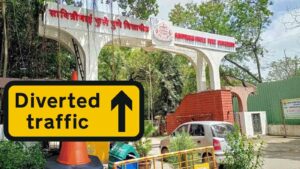 Traffic diversions implemented on Pune University Chowk from June 1 Ahead of Metro Construction Work. Details here.