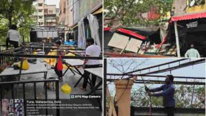 Pune: PMC razes illegal rooftop restaurants, unauthorized construction in Kothrud
