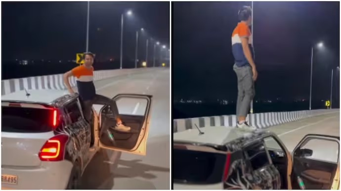 Viral Stunt: Man Performs Dangerous Stunt on Moving Car; Mumbai Police Reacts