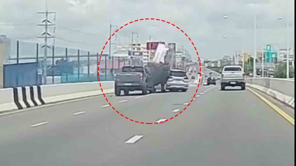 On Camera: Sandwiched between two vehicles, car thrown off flyover in Thailand