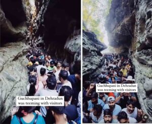 Tourists Flock to Dehradun's Robbers Cave Amid North India's Heat Wave