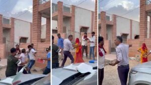 Viral Video: Brawl Erupts Between Electricity Department Employee and Locals