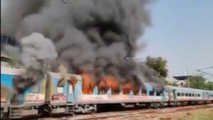Massive Fire Engulfs 4 Coaches of Taj Express in Delhi's Sarita Vihar