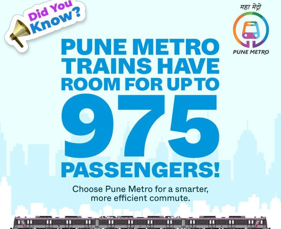 Do You Know One Pune Metro Train Accommodates How Many Passengers ? 