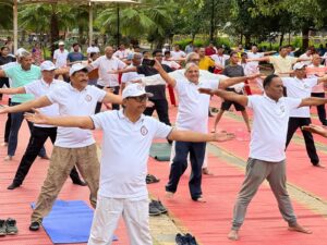 International Yoga Day Celebrated in Pimple Saudagar