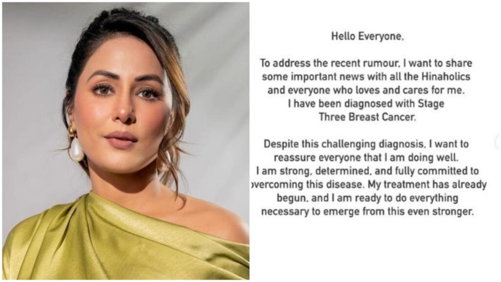 Hina Khan reveals stage three breast cancer diagnosis