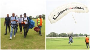 Union Minister Gajendra Shekhawat Steals the Show on World Skydiving Day | WATCH